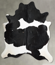 Black and White XX-Large Brazilian Cowhide Rug 8'1"H x 6'10"W #A54615 by Hudson Hides