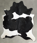 Black and White XX-Large Brazilian Cowhide Rug 8'1"H x 6'10"W #A54615 by Hudson Hides