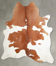Brown and White X-Large Brazilian Cowhide Rug 7'4"H x 6'4"W #A54618 by Hudson Hides