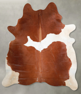 Brown and White X-Large Brazilian Cowhide Rug 7'4"H x 6'1"W #A54621 by Hudson Hides