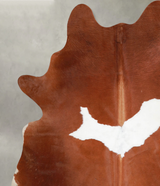 Brown and White X-Large Brazilian Cowhide Rug 7'4"H x 6'1"W #A54621 by Hudson Hides