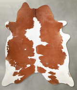 Brown and White X-Large Brazilian Cowhide Rug 7'2"H x 6'2"W #A54622 by Hudson Hides