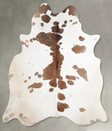 Brown and White Regular X-Large Brazilian Cowhide Rug 7'1"H x 6'4"W #A54625 by Hudson Hides