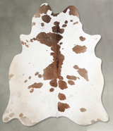 Brown and White Regular X-Large Brazilian Cowhide Rug 7'1"H x 6'4"W #A54625 by Hudson Hides