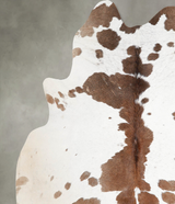 Brown and White Regular X-Large Brazilian Cowhide Rug 7'1"H x 6'4"W #A54625 by Hudson Hides