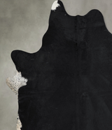 Solid Black XX-Large Brazilian Cowhide Rug 7'11"H x 6'8"W #A54628 by Hudson Hides