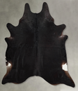 Solid Black XX-Large Brazilian Cowhide Rug 8'6"H x 7'5"W #A54641 by Hudson Hides