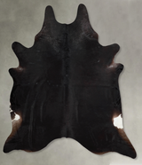 Solid Black XX-Large Brazilian Cowhide Rug 8'6"H x 7'5"W #A54641 by Hudson Hides