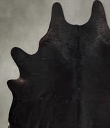 Solid Black XX-Large Brazilian Cowhide Rug 8'6"H x 7'5"W #A54641 by Hudson Hides