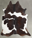 Chocolate and White X-Large Brazilian Cowhide Rug 6'11"H x 6'5"W #A54642 by Hudson Hides