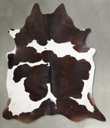Chocolate and White X-Large Brazilian Cowhide Rug 6'11"H x 6'5"W #A54642 by Hudson Hides