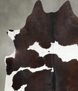 Chocolate and White X-Large Brazilian Cowhide Rug 6'11"H x 6'5"W #A54642 by Hudson Hides