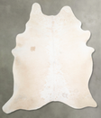Ivory with Beige X-Large Brazilian Cowhide Rug 8'0"H x 6'3"W #A54655 by Hudson Hides