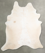 Ivory with Beige X-Large Brazilian Cowhide Rug 8'0"H x 6'3"W #A54655 by Hudson Hides