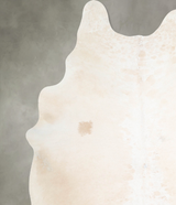 Ivory with Beige X-Large Brazilian Cowhide Rug 8'0"H x 6'3"W #A54655 by Hudson Hides