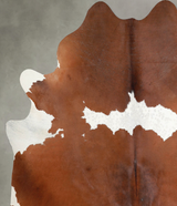 Brown and White X-Large Brazilian Cowhide Rug 7'2"H x 6'2"W #A54668 by Hudson Hides