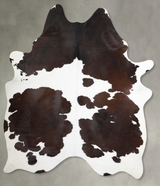 Chocolate and White X-Large Brazilian Cowhide Rug 7'6"H x 6'2"W #A54669 by Hudson Hides