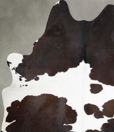 Chocolate and White X-Large Brazilian Cowhide Rug 7'6"H x 6'2"W #A54669 by Hudson Hides