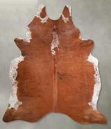 Brown and White Regular XX-Large Brazilian Cowhide Rug 8'6"H x 6'10"W #A54677 by Hudson Hides