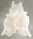 Beige and White XX-Large Brazilian Cowhide Rug 8'2"H x 6'10"W #A54685 by Hudson Hides