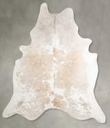 Beige and White XX-Large Brazilian Cowhide Rug 8'2"H x 6'10"W #A54685 by Hudson Hides