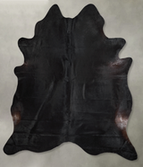 Solid Black XX-Large Brazilian Cowhide Rug 8'0"H x 7'0"W #A54686 by Hudson Hides