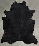 Solid Black X-Large Brazilian Cowhide Rug 7'3"H x 6'7"W #A54687 by Hudson Hides