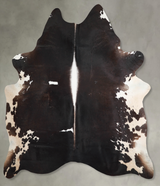 Chocolate and White XX-Large Brazilian Cowhide Rug 8'1"H x 6'9"W #A54695 by Hudson Hides