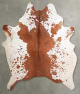 Brown and White X-Large Brazilian Cowhide Rug 7'6"H x 6'6"W #A54700 by Hudson Hides