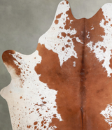 Brown and White X-Large Brazilian Cowhide Rug 7'6"H x 6'6"W #A54700 by Hudson Hides