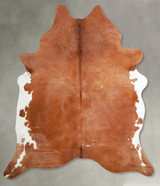 Brown and White Regular X-Large Brazilian Cowhide Rug 7'8"H x 6'2"W #A54705 by Hudson Hides