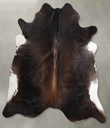 Chocolate X-Large Brazilian Cowhide Rug 6'8"H x 6'10"W #A54708 by Hudson Hides