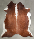 Brown and White X-Large Brazilian Cowhide Rug 7'0"H x 6'5"W #A54714 by Hudson Hides
