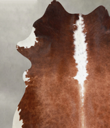 Brown and White X-Large Brazilian Cowhide Rug 7'0"H x 6'5"W #A54714 by Hudson Hides