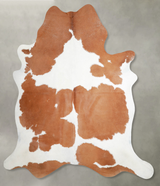 Brown and White XX-Large Brazilian Cowhide Rug 7'6"H x 7'0"W #A54715 by Hudson Hides