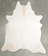 Solid White XX-Large Brazilian Cowhide Rug 7'7"H x 6'8"W #A54722 by Hudson Hides