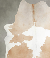 Beige and White XX-Large Brazilian Cowhide Rug 8'1"H x 7'0"W #A54730 by Hudson Hides