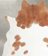 Brown and White Regular X-Large Brazilian Cowhide Rug 7'1"H x 6'5"W #A54732 by Hudson Hides
