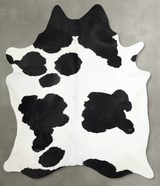 Black and White X-Large Brazilian Cowhide Rug 7'8"H x 6'2"W #A54739 by Hudson Hides