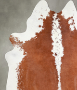 Brown and White Regular XX-Large Brazilian Cowhide Rug 8'1"H x 6'10"W #A54747 by Hudson Hides