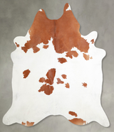 Brown and White XX-Large Brazilian Cowhide Rug 8'0"H x 7'1"W #A54748 by Hudson Hides