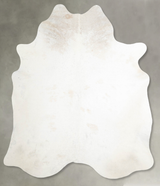 Ivory with Beige X-Large Brazilian Cowhide Rug 7'0"H x 6'1"W #A54750 by Hudson Hides