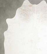 Ivory with Beige X-Large Brazilian Cowhide Rug 7'0"H x 6'1"W #A54750 by Hudson Hides