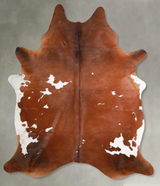 Brown and White Regular XX-Large Brazilian Cowhide Rug 8'2"H x 6'4"W #A54753 by Hudson Hides