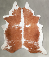 Brown and White XX-Large Brazilian Cowhide Rug 9'0"H x 7'1"W #A54754 by Hudson Hides