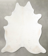 Ivory with Beige X-Large Brazilian Cowhide Rug 7'10"H x 6'4"W #A54773 by Hudson Hides