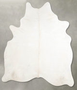 Solid White X-Large Brazilian Cowhide Rug 7'3"H x 6'1"W #A54775 by Hudson Hides
