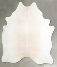 Ivory with Beige X-Large Brazilian Cowhide Rug 7'0"H x 6'5"W #A54780 by Hudson Hides