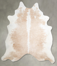 Beige and White XX-Large Brazilian Cowhide Rug 7'11"H x 6'6"W #A54782 by Hudson Hides