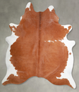 Brown and White Regular X-Large Brazilian Cowhide Rug 7'6"H x 6'4"W #A54785 by Hudson Hides